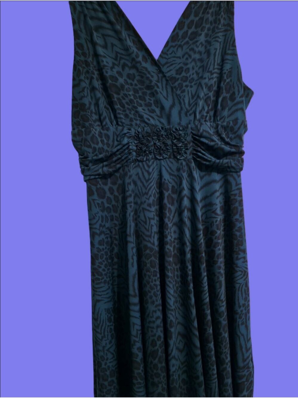 4/$67 Deal! Cleo Teal and Black vintage Dress